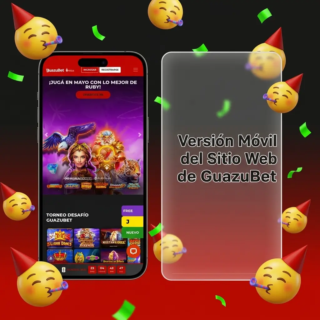Sitio web móvil de GuazuBet optimizado para smartphones y tablets con apuestas deportivas y casino en vivo